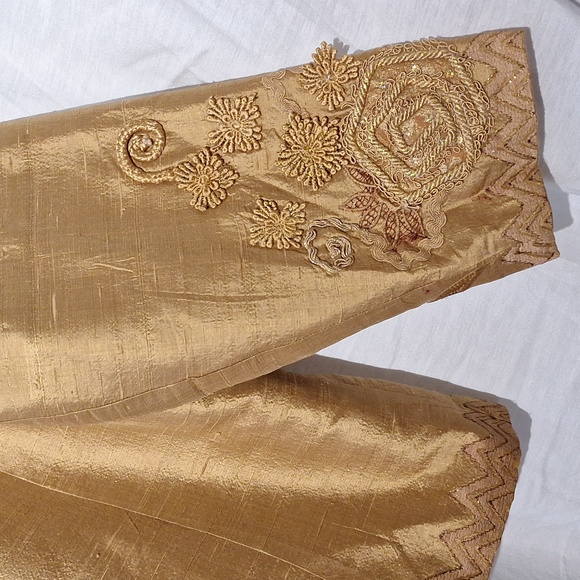 Silk Gold Embroidered Beaded Jacket, Boho, Coldwater Creek, Sz 18, NWOT - Picture 16 of 16